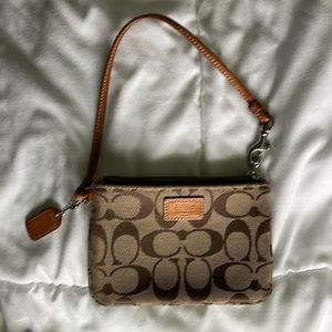 Brown / Taupe Coach Wristlet